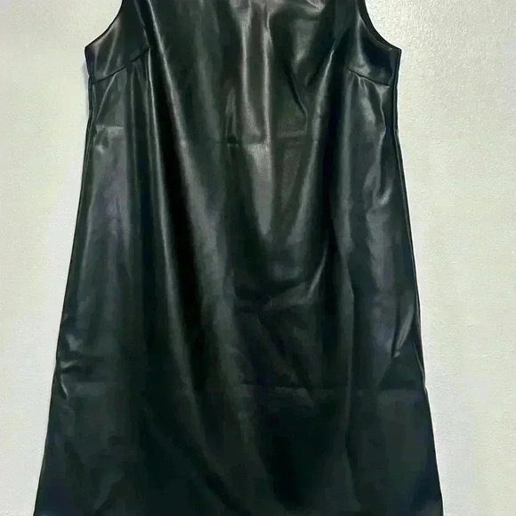 Forcynthia Sleeveless Feather Trim PU Mini Dress size S - Picture 4 of 8